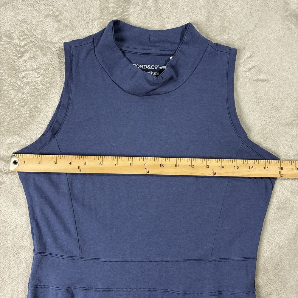 Toad & Co Summer Dance Sleeveless Dress Organic Cotton Blue Women's M Granola - Picture 6 of 12
